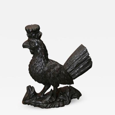 Early 19th c French Carved Bantam wearing a Crown