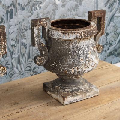 Early 19th c French Pair of Directoire Style Iron Urns