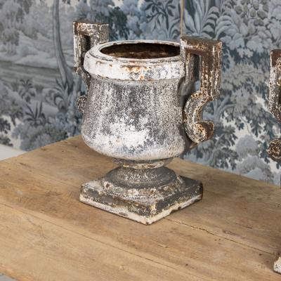 Early 19th c French Pair of Directoire Style Iron Urns