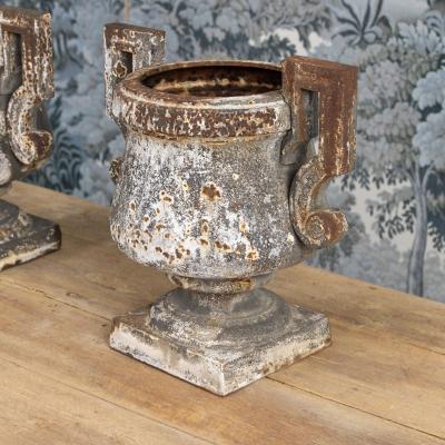 Early 19th c French Pair of Directoire Style Iron Urns