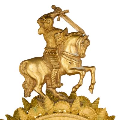 Early 19th century Empire gilt and patinated bronze mantel clock