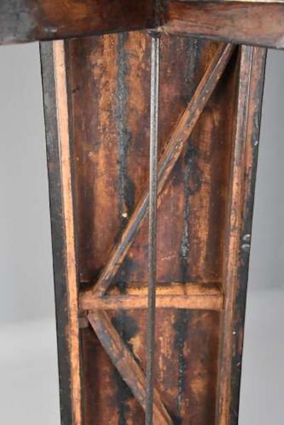 Early 19th century sycamore trestle ended tavern table of fine patina
