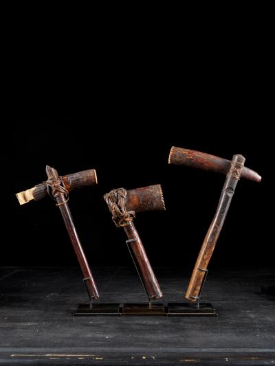 Early 20th C DRC Selection of three Bark cloth Beaters