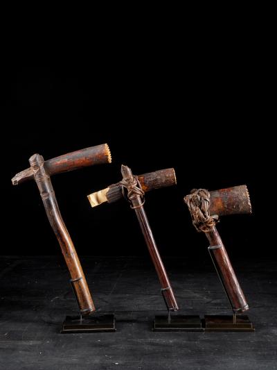 Early 20th C DRC Selection of three Bark cloth Beaters