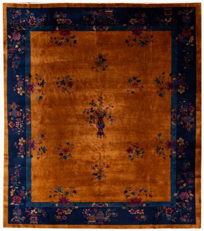 Early 20th Century Antique Chinese Art Deco Wool Rug 10 X 12