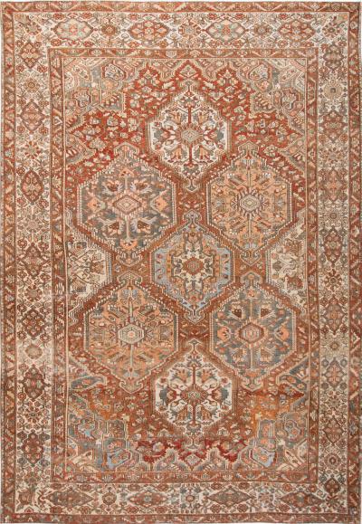 Early 20th Century Antique Heriz Wool Rug 12 X 17