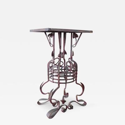 Early 20th Century Art Nouveau Wrought Iron Pedestal