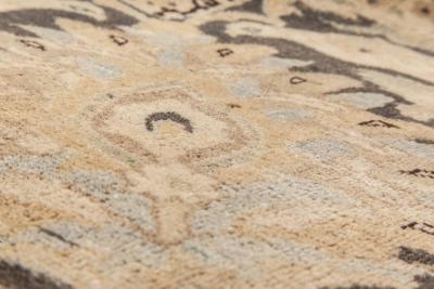Early 20th Century Botanic Persian Tabriz Handmade Wool Rug