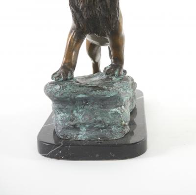 Early 20th Century Bronze Marble Lion Sculpture