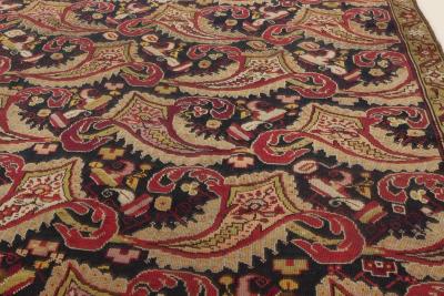 Early 20th Century Caucasian Karabagh Rug in Black Red and Yellow