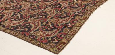 Early 20th Century Caucasian Karabagh Rug in Black Red and Yellow