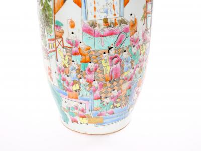 Early 20th Century Chinese Export Famille Rose 100 Boys Porcelain Floor Vase