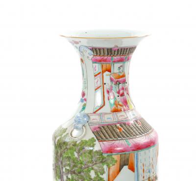 Early 20th Century Chinese Export Famille Rose 100 Boys Porcelain Floor Vase