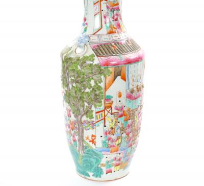 Early 20th Century Chinese Export Famille Rose 100 Boys Porcelain Floor Vase