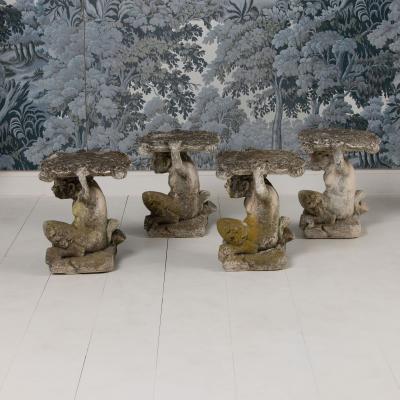 Early 20th Century Collection of Four Italian Concrete Forest Fauns