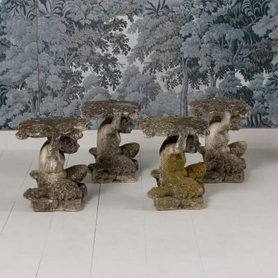Early 20th Century Collection of Four Italian Concrete Forest Fauns
