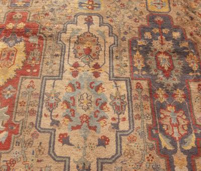 Early 20th Century Colorful Indian Handmade Wool Carpet