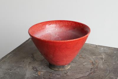 Early 20th Century Craquel Glazed Sang de Boeuf Bowl