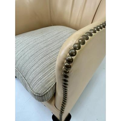 Early 20th Century Danish Leather Chairs Set of 2