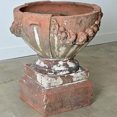 Early 20th Century English Compton Terracotta Pot on Pedestal