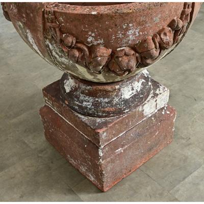 Early 20th Century English Compton Terracotta Pot on Pedestal