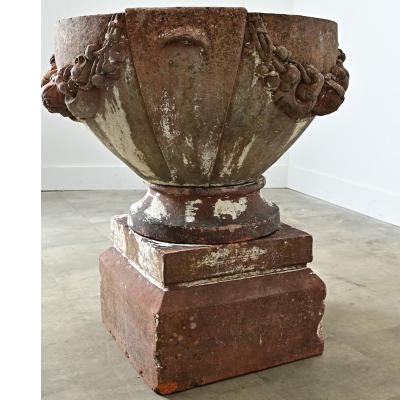 Early 20th Century English Compton Terracotta Pot on Pedestal