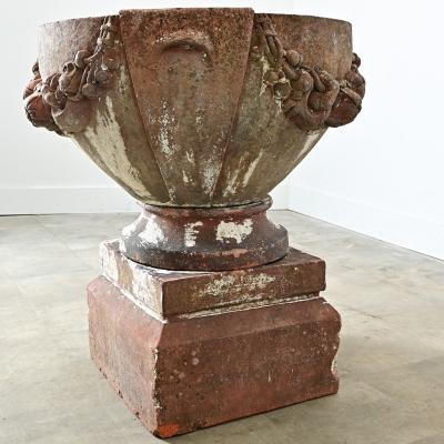 Early 20th Century English Compton Terracotta Pot on Pedestal