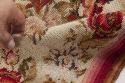 Early 20th Century English Floral Needlework Rug