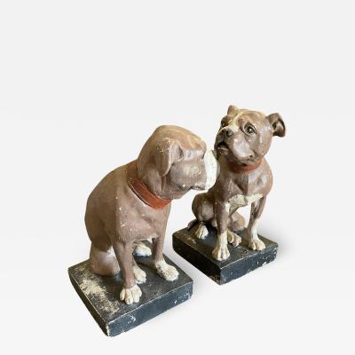 Early 20th Century English Pair Of Bulldogs