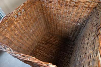 Early 20th Century English Wicker Advertising Basket Schweppes