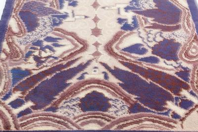 Early 20th Century French Art Deco Abstract Purple Wool Rug