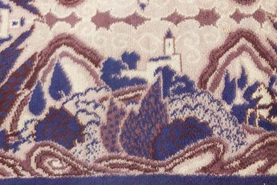 Early 20th Century French Art Deco Abstract Purple Wool Rug