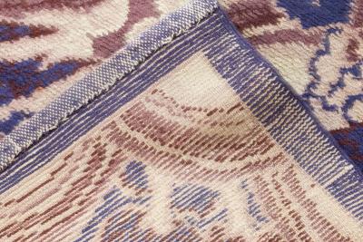 Early 20th Century French Art Deco Abstract Purple Wool Rug