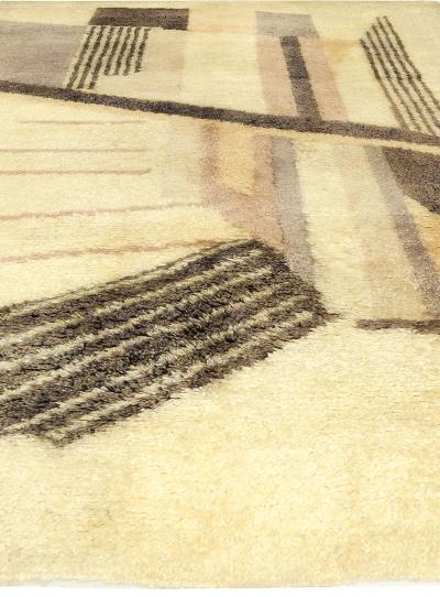 Early 20th Century French Art Deco Beige Handmade Wool Rug