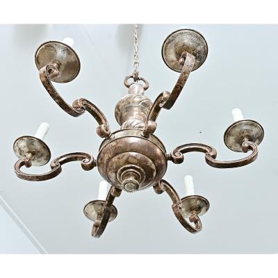 Early 20th Century French Bronze Chandelier