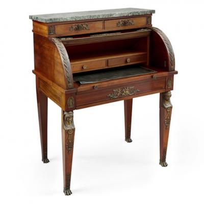 Early 20th Century French Empire Style Roll Top Desk