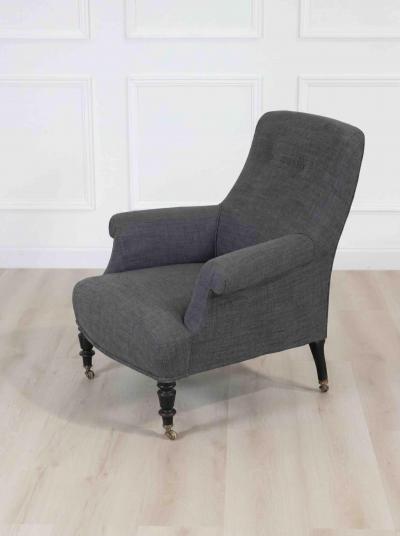 Early 20th Century French Grey Armchair Circa 1910