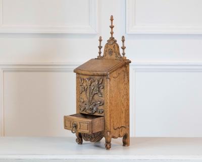 Early 20th Century French Hand Carved Flour Box