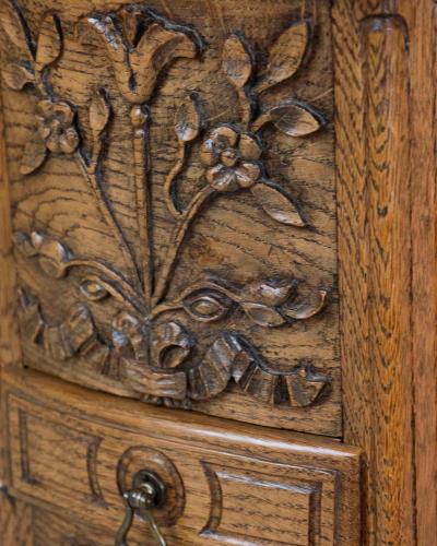 Early 20th Century French Hand Carved Flour Box