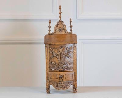 Early 20th Century French Hand Carved Flour Box