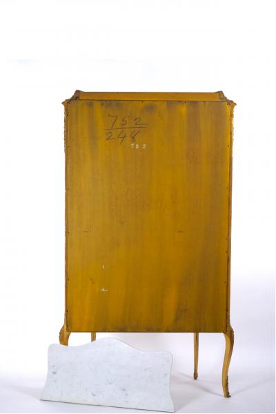 Early 20th Century French Marble Top Hand Painted Display Cabinet