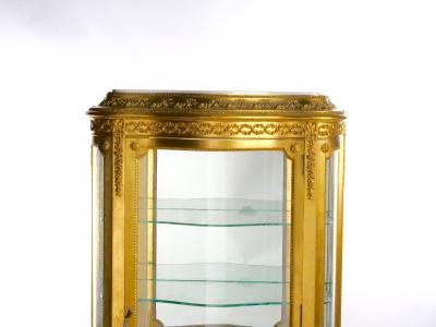 Early 20th Century French Marble Top Hand Painted Display Cabinet