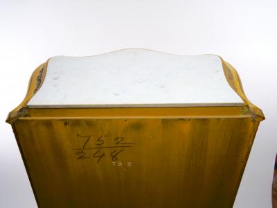 Early 20th Century French Marble Top Hand Painted Display Cabinet