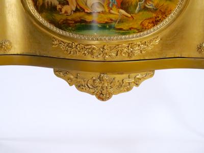 Early 20th Century French Marble Top Hand Painted Display Cabinet