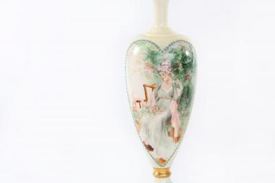 Early 20th Century French Porcelain Pair Table Lamps