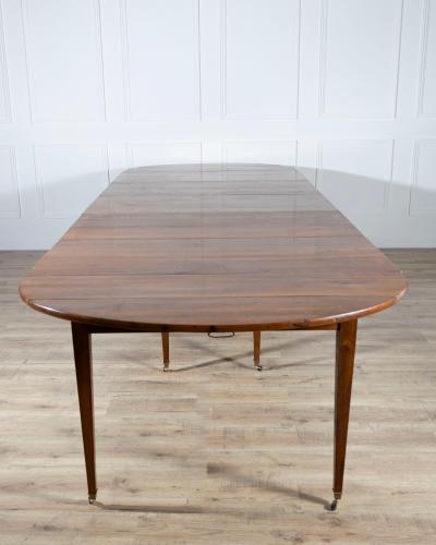 Early 20th Century French Restoration Style Solid Walnut Extension Dining Table