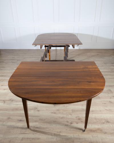 Early 20th Century French Restoration Style Solid Walnut Extension Dining Table