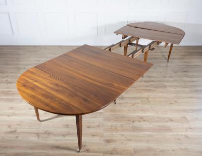 Early 20th Century French Restoration Style Solid Walnut Extension Dining Table