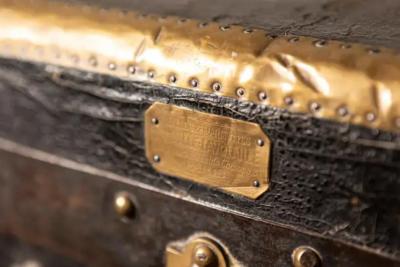 Early 20th Century French Travel Trunk with Brass Hardware