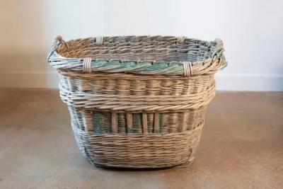 Early 20th Century French Wicker Grape Harvesting Basket